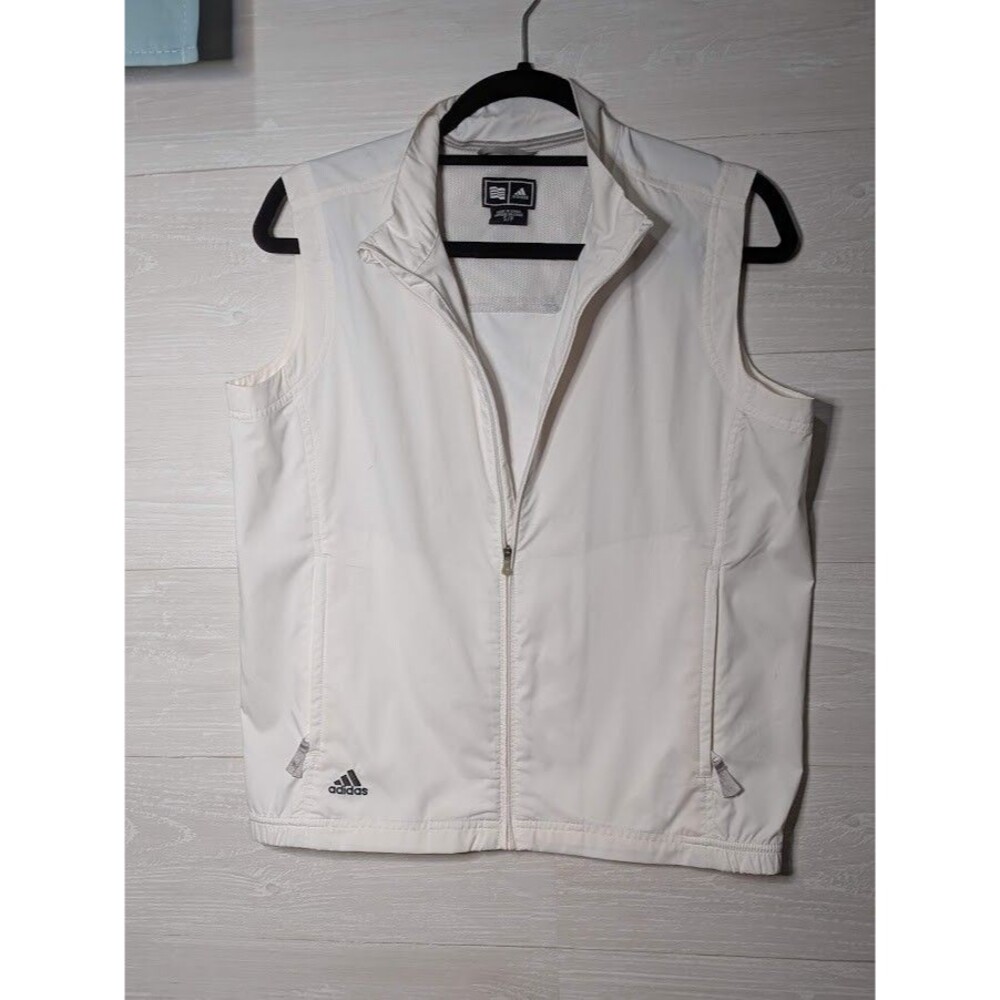 Adidas ClimaProof Golf Vest White Small Mens Unisex Full Zip Windbreaker Shell